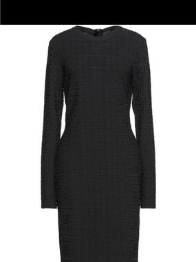 Givenchy Long-Sleeve Textured Sheath Dress Authentic